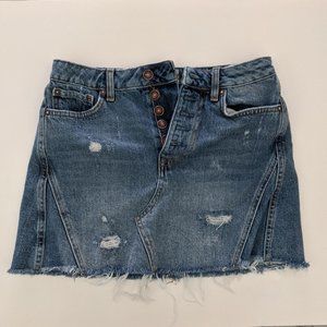 Free People Denim Distressed Skirt 26